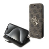 Guess 4G Big Metal Logo Book Wallet Klapphülle für Apple iPhone 15 Pro - Braun 0
