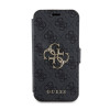 Guess 4G Big Metal Logo Book Wallet Klapphülle für Apple iPhone 15 Pro - Grau 5