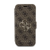Guess 4G Big Metal Logo Book Wallet Klapphülle für Apple iPhone 15 Pro Max - Braun 3