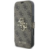 Guess 4G Big Metal Logo Book Wallet Klapphülle für Apple iPhone 16 Plus - Braun 5