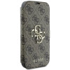 Guess 4G Big Metal Logo Book Wallet Klapphülle für Apple iPhone 16 Pro - Braun 4