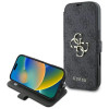 Guess 4G Big Metal Logo Book Wallet Klapphülle für Apple iPhone 16 Pro Max - Schwarz 0