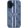 Guess 4G Printed Stripes Hard Case Back Cover Hülle mit MagSafe für Apple iPhone 16 - Blau 1