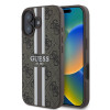 Guess 4G Printed Stripes Hard Case Back Cover Hülle mit MagSafe für Apple iPhone 16 - Braun 0