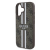 Guess 4G Printed Stripes Hard Case Back Cover Hülle mit MagSafe für Apple iPhone 16 Plus - Braun 4
