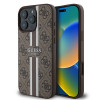 Guess 4G Printed Stripes Hard Case Back Cover Hülle mit MagSafe für Apple iPhone 16 Pro - Braun 0