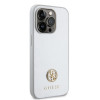 Guess 4G Strass Metal Logo Hard Case Back Cover Hülle für Apple iPhone 15 Pro Max - Silber 2