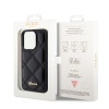 Guess Quilted Puffed Metal Logo Back Cover Hülle für Apple iPhone 15 Pro - Schwarz 5