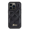 Guess Quilted Puffed Metal Logo Back Cover Hülle für Apple iPhone 15 Pro Max - Schwarz 1