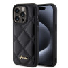 Guess Quilted Puffed Metal Logo Back Cover Hülle für Apple iPhone 15 Pro Max - Schwarz 0