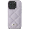 Guess Quilted Puffed Metal Logo Back Cover Hülle für Apple iPhone 16 Pro Max - Lila 2