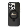 Guess Ring Stand Script Glitter Back Cover Hülle mit MagSafe für Apple iPhone 15 Pro Max - Schwarz 2