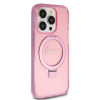 Guess Ring Stand Script Glitter Back Cover Hülle mit MagSafe für Apple iPhone 15 Pro Max - Rosa 3