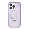 Guess Ring Stand Script Glitter Back Cover Hülle mit MagSafe für Apple iPhone 15 Pro - Lila 2