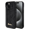 Guess Sequin Script Metal Back Cover Hülle für Apple iPhone 15 - Schwarz 0