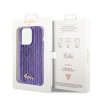 Guess Sequin Script Metal Back Cover Hülle für Apple iPhone 15 Pro Max - Lila 5