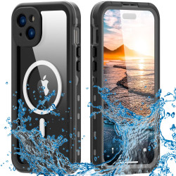 Shellbox Wasserdichte IP68 Hülle mit MagSafe für Apple iPhone 15 Plus - Schwarz