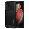 Spigen Rugged Armor Back Cover Hülle für Samsung Galaxy S21 Ultra - Schwarz 0