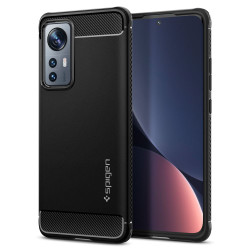 Spigen Rugged Armor Back Cover Hülle für Xiaomi 12/12X - Schwarz