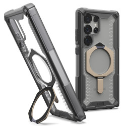 UAG Plasma XTE Kickstand Back Cover Hülle mit MagSafe für Samsung Galaxy S25 - Titan/Schwarz