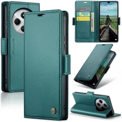 CASEME Litchi Texture Book Wallet Klapphülle für Xiaomi Redmi 14C / Xiaomi Poco C75 - Grün