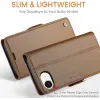 CASEME Litchi Texture Book Wallet Klapphülle für Apple iPhone 17e/16e - Braun 11