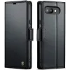 CASEME Litchi Texture Book Wallet Klapphülle für Google Pixel 9a - Schwarz 5