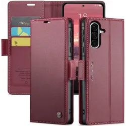 CASEME Litchi Texture Book Wallet Klapphülle für Samsung Galaxy A36 - Rot