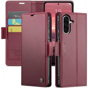 CASEME Litchi Texture Book Wallet Klapphülle für Samsung Galaxy A36 - Rot