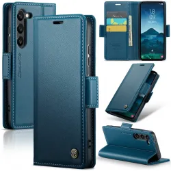 CASEME Litchi Texture Book Wallet Klapphülle für Samsung Galaxy S25 - Blau