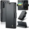 CASEME Litchi Texture Book Wallet Klapphülle für Samsung Galaxy S25 - Schwarz