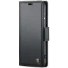 CASEME Litchi Texture Book Wallet Klapphülle für Samsung Galaxy S25 - Schwarz 5