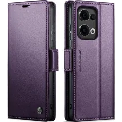 CASEME Litchi Texture Book Wallet Klapphülle für Oppo Reno13 - Lila