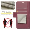 CASEME Litchi Texture Book Wallet Klapphülle für Oppo Reno13 - Rot 5
