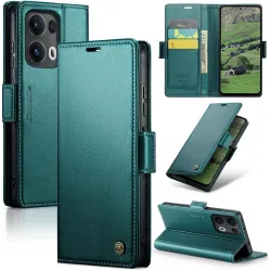 CASEME Litchi Texture Book Wallet Klapphülle für Oppo Reno13 Pro - Grün