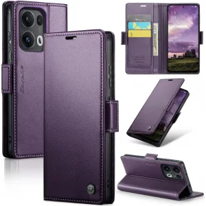 CASEME Litchi Texture Book Wallet Klapphülle für Oppo Reno13 Pro - Lila