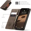 CASEME Retro Texture Book Wallet Klapphülle für Apple iPhone 17e/16e - Dunkelbraun 2