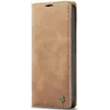 CASEME Retro Texture Book Wallet Klapphülle für Apple iPhone 17e/16e - Hellbraun 5