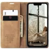 CASEME Retro Texture Book Wallet Klapphülle für Apple iPhone 17e/16e - Hellbraun 6