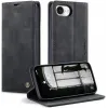 CASEME Retro Texture Book Wallet Klapphülle für Apple iPhone 17e/16e - Schwarz