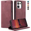 CASEME Retro Texture Book Wallet Klapphülle für Oppo Reno13 - Bordeaux