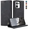 CASEME Retro Texture Book Wallet Klapphülle für Oppo Reno13 - Schwarz
