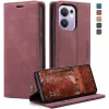 CASEME Retro Texture Book Wallet Klapphülle für Oppo Reno13 F 4G/5G / Reno13 FS 5G - Bordeaux