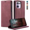 CASEME Retro Texture Book Wallet Klapphülle für Oppo Reno13 Pro - Bordeaux