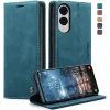 CASEME Retro Texture Book Wallet Klapphülle für Samsung Galaxy S25 Edge - Blau