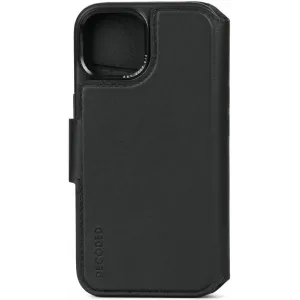 Decoded Echtleder 2-in-1 Book Wallet Klapphülle für Apple iPhone 15 - Schwarz