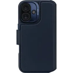 Decoded Echtleder 2-in-1 Book Wallet Klapphülle für Apple iPhone 16 - Navy