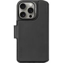 Decoded Echtleder 2-in-1 Book Wallet Klapphülle für Apple iPhone 16 Pro - Schwarz
