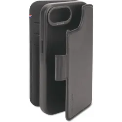 Decoded Echtleder 2-in-1 Book Wallet Klapphülle für Apple iPhone 17e/16e - Schwarz
