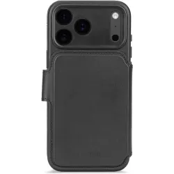 Decoded Echtleder 2-in-1 Book Wallet Klapphülle für Apple iPhone 17 Pro Max - Schwarz